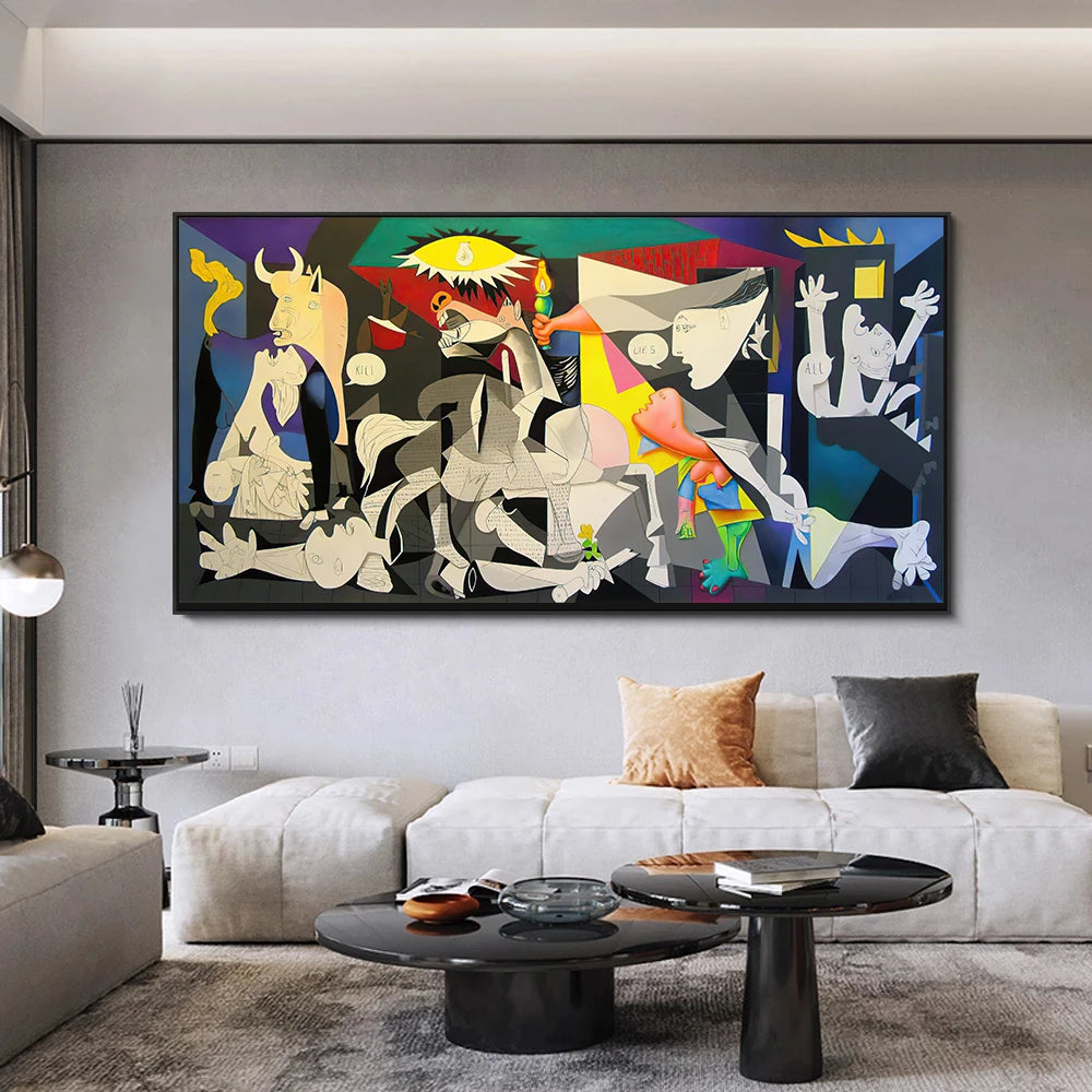 Picasso Famous Painting Guernica Canvas Wall Art Abstract Posters and Prints Wall Pictures For Living Room Home Decoration