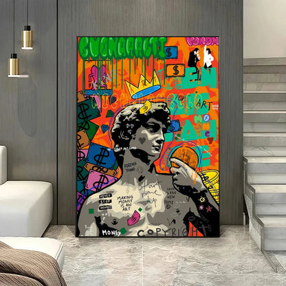 Graffiti Pop Canvas Painting Scarface Street Movie Wall Art Mona Lisa Abstract Protrait Posters And Prints Home Decor Mural