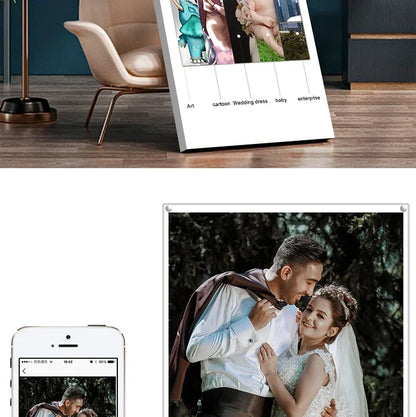 Custom Personal Photo Canvas Painting Tape Frame Poster Custom Birthday Gift Art Photo Pet Wedding Photo Business Logo Picture