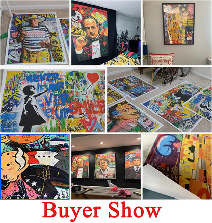 Graffiti Pop Canvas Painting Scarface Street Movie Wall Art Mona Lisa Abstract Protrait Posters And Prints Home Decor Mural