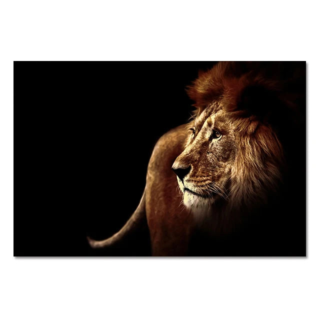 Modern Lion Family Wall Art Decoration Painting Canvas Print Posters Nature Lion Mural Pictures for Lioving Room Home Decoration