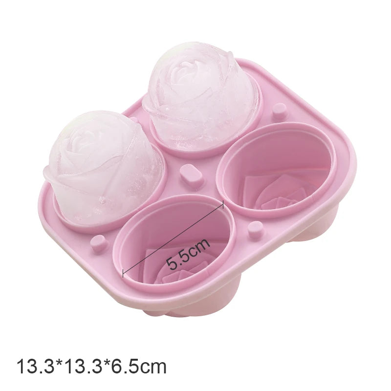 Stampo Ghiaccio Silicone 6 Scomparti - Forme Rose, Diamante E Palline - Con Pinze - Foto 5