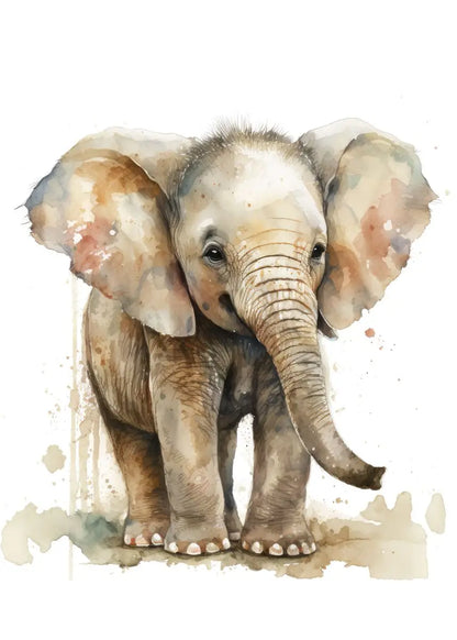 Vintage Elephants Sunset Landscape Wild Elephant Animal Art Posters Canvas Painting Wall Prints Pictures Living Room Home Decor