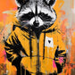 Banksy Pop Street Graffiti Wall Art Animal Canvas Posters and Prints Panda Dog Raccoon Painting for Living Room Decor Picture