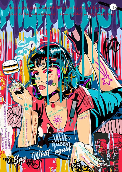 Graffiti Pop Canvas Painting Scarface Street Movie Wall Art Mona Lisa Abstract Protrait Posters And Prints Home Decor Mural