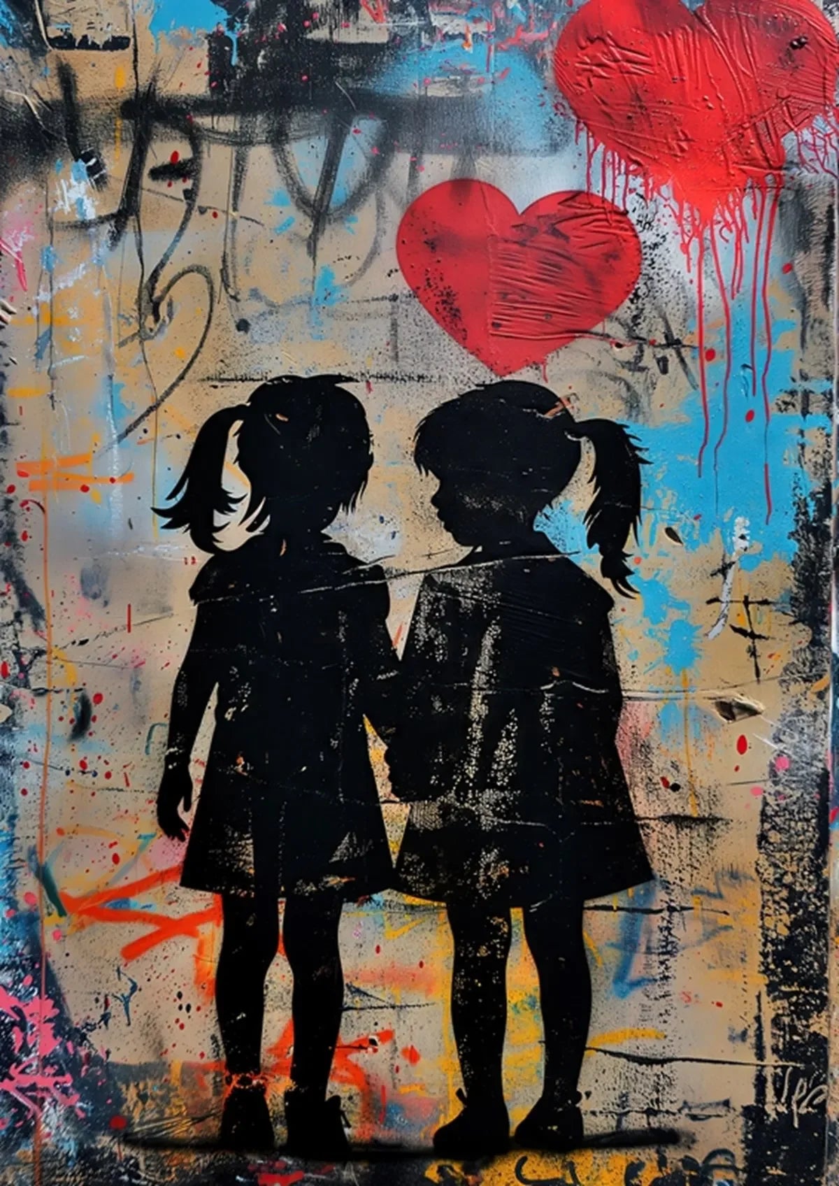 Banksy Boy Girl with Balloon on Canvas Posters and Prints Pop Street Graffiti Wall Art Painting for Living Room Home Decor