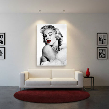 Quadro Marilyn Monroe Labbra Rosse – Stampa su Tela Moderna - VARIANTI