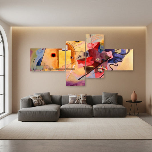 🎨 Quadro Kandinsky “Yellow Red Blue” – Opera Astratta Famosa su Tela 160x70 cm