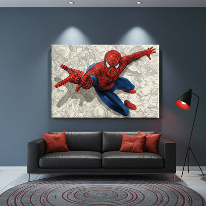 🦸 Quadro Spiderman Marvel Avengers 70x50 – Stampa su Tela HD Pronta da Appendere