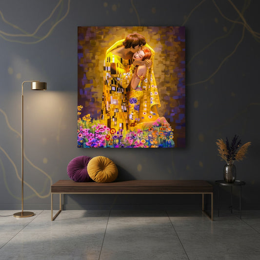 Il Bacio di Klimt – Quadro Famoso su Tela 50x60 cm 💛✨