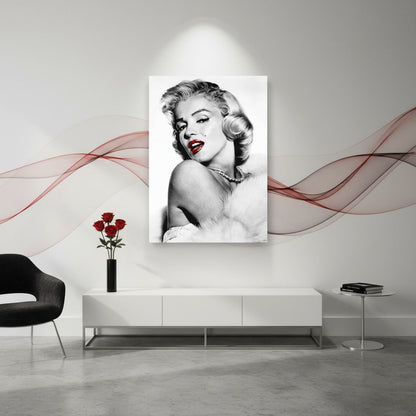 Quadro Marilyn Monroe Labbra Rosse – Stampa su Tela Moderna - VARIANTI