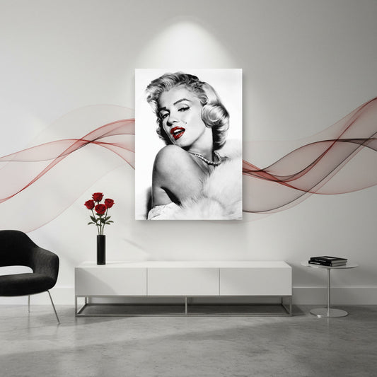 Quadro Marilyn Monroe Labbra Rosse – Stampa su Tela Moderna - VARIANTI