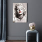 Gemälde von Marilyn Monroe || Rote Lippen || Modernes Bild Wohnzimmer Schlafzimmer Küche Druck auf schwarz-weißer Wandleinwand