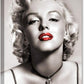 Gemälde von Marilyn Monroe || Rote Lippen || Modernes Bild Wohnzimmer Schlafzimmer Küche Druck auf schwarz-weißer Wandleinwand
