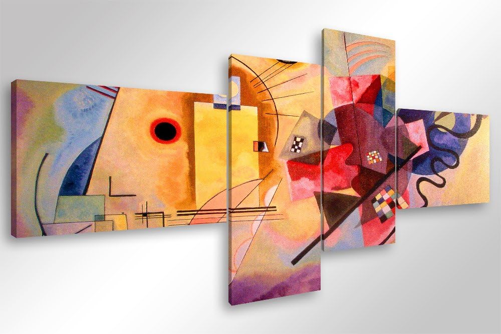 kandinsky rosso giallo blu quadro moderno stampa su tela pronto da appendere
