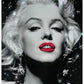 Gemälde von Marilyn Monroe || Rote Lippen || Modernes Bild Wohnzimmer Schlafzimmer Küche Druck auf schwarz-weißer Wandleinwand