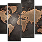 Quadro Mondo Carta geografica || mappamondo grande || cartina geografica || Sfondo Nero Stampa su Tela || Arte Quadri d'illustrazione per L'Ufficio Domestico Decorazione Moderna