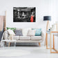 Gemälde von Marilyn Monroe || Rote Lippen || Modernes Bild Wohnzimmer Schlafzimmer Küche Druck auf schwarz-weißer Wandleinwand