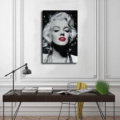 Quadro Marilyn Monroe Labbra Rosse – Stampa su Tela Moderna - VARIANTI