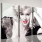 Gemälde von Marilyn Monroe || Rote Lippen || Modernes Bild Wohnzimmer Schlafzimmer Küche Druck auf schwarz-weißer Wandleinwand