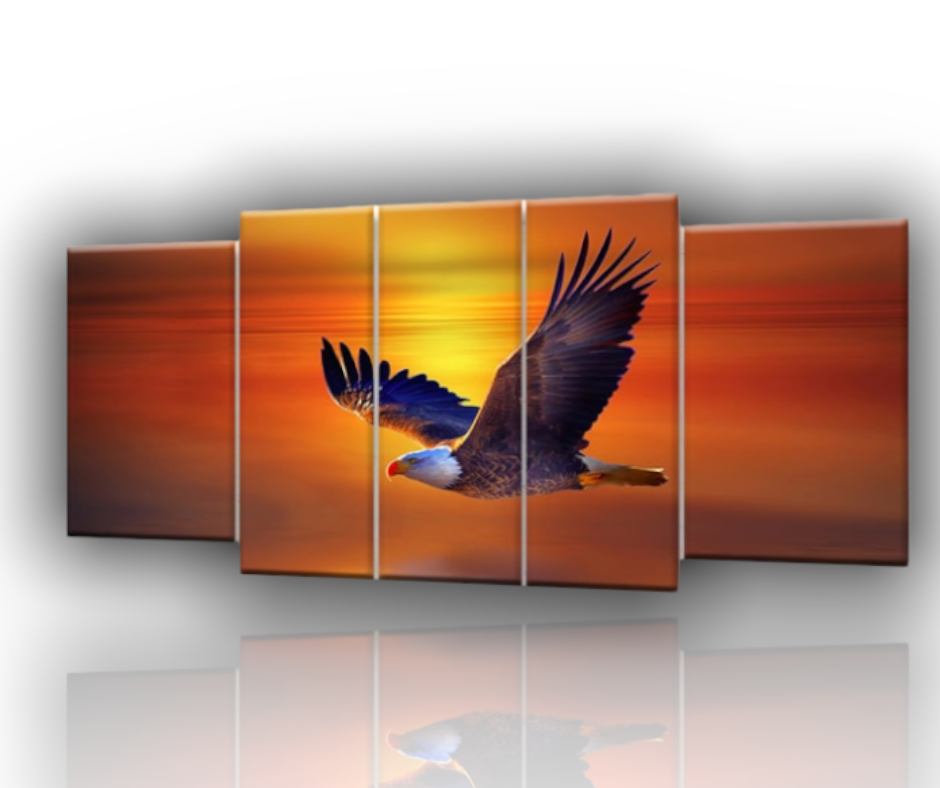 Leinwandmalerei || Adler || Sonnenuntergang || Tiere