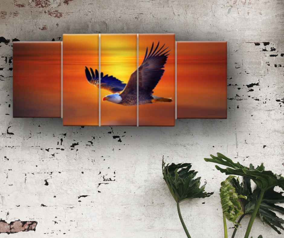Leinwandmalerei || Adler || Sonnenuntergang || Tiere