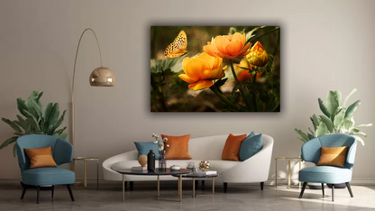 🌸 Quadro Fiori Tulipani con Farfalla – Armonia, Natura e Delicatezza