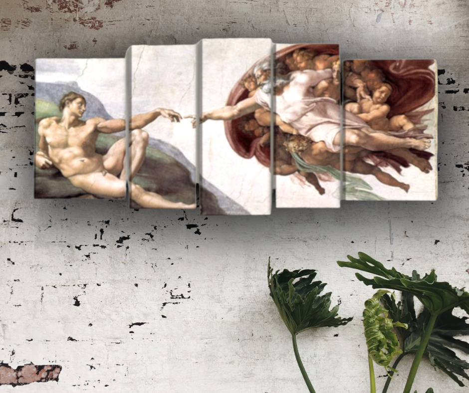 La création d'Adam || La naissance || peinture xxl Michelangelo || Tableaux modernes