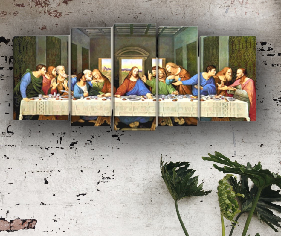 L'Ultima Cena di Leonardo da Vinci Dipinti su tela sul muro Poster e stampe  Quadri famosi di arte della parete di Cristo : : Casa e cucina