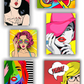 quadri di genere pop art in stile marilyn monroe a cartone