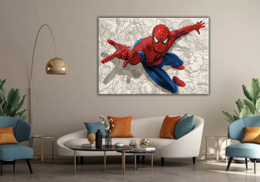 🦸 Quadro Spiderman Marvel Avengers 70x50 – Stampa su Tela HD Pronta da Appendere