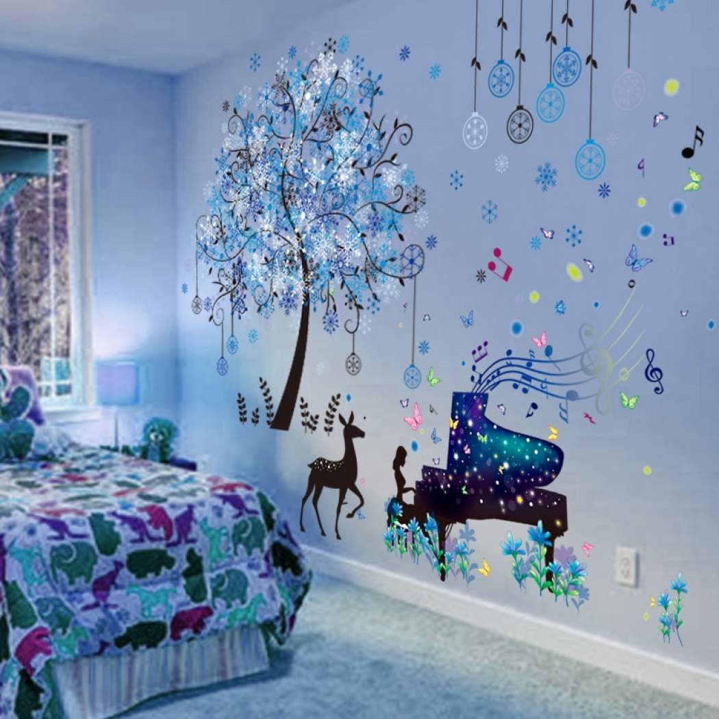 Adesivo murale || Albero, Musica || Fiori e farfalle ||