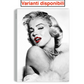 Gemälde von Marilyn Monroe || Rote Lippen || Modernes Bild Wohnzimmer Schlafzimmer Küche Druck auf schwarz-weißer Wandleinwand