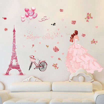 Wandtattoo für Kinder || Prinzessin || Paris