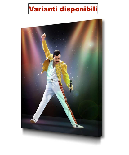 Quadro Pop Art di Freddie Mercury su tela moderna, ideale per arredamento contemporaneo