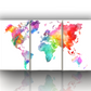 Mappamondo colorato || cartina geografica arcobaleno || Quadri moderni