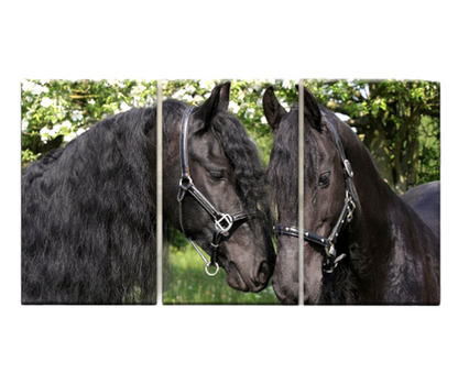 🐎 Quadri Cavalli Frisoni – Eleganza Potente in Stile Realistico