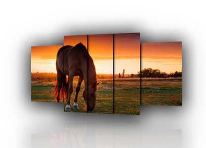 🐎 Cavallo al Tramonto – Quadro su Tela con Atmosfera Calda ed Emozionale