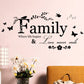 Adesivi murali rimovibili. Adesivi 3D da parete, WALL STICKERS per bambini per camera per soggiorno per sala da pranzo, scritte, scritta, famiglia, family, farfalla, farfalle