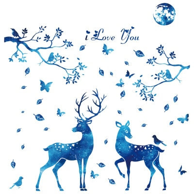Adesivo murale || Ghiaccio, Fiori, Animali || Albero Frozen