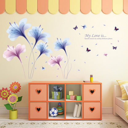Adesivo murale || Orchidee || Fiori || Farfalle