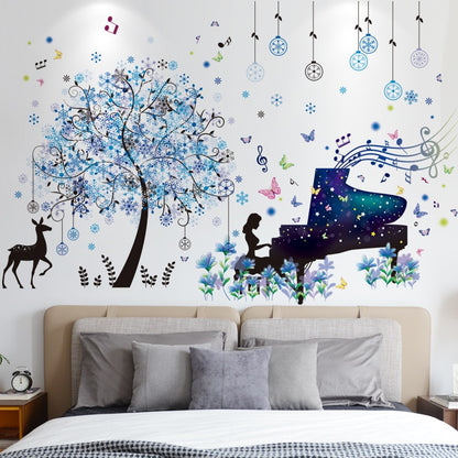 Adesivo murale || Albero, Musica || Fiori e farfalle ||