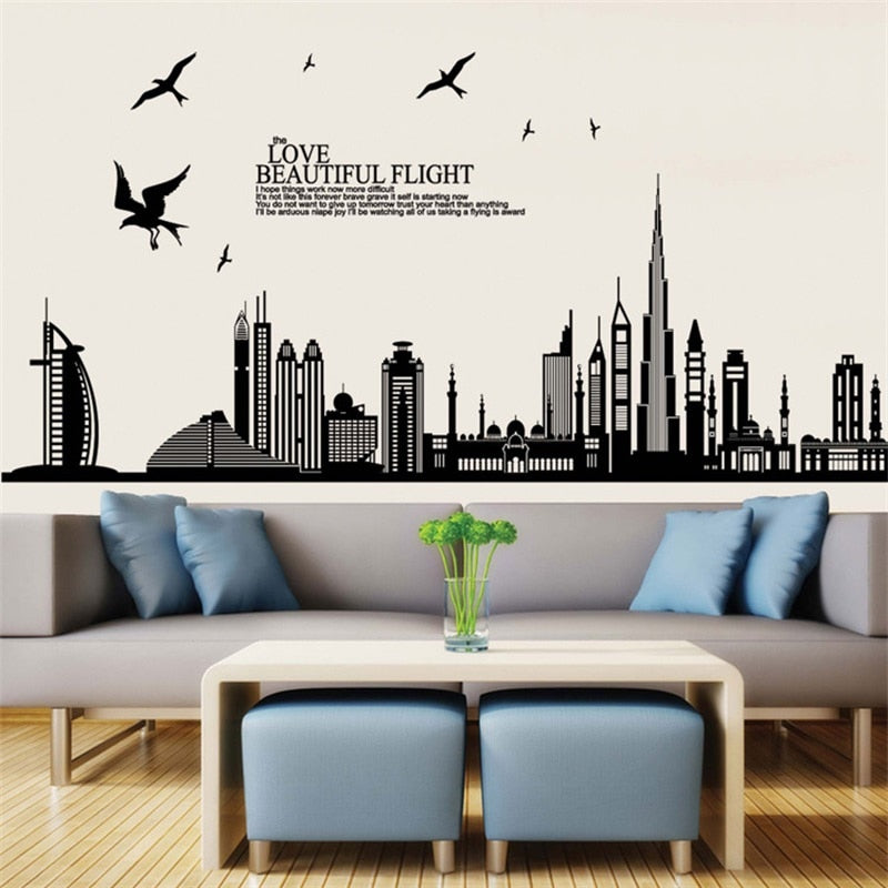 Adesivi murali rimovibili. Adesivi 3D città da parete, WALL STICKERS per bambini per camera per soggiorno per sala da pranzo. adesivo murale rimovibile new york