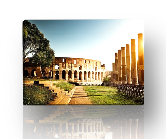 Quadro del Colosseo di Roma, stampa su tela moderna per arredamento elegante e urbano, ideale per soggiorno e ufficio